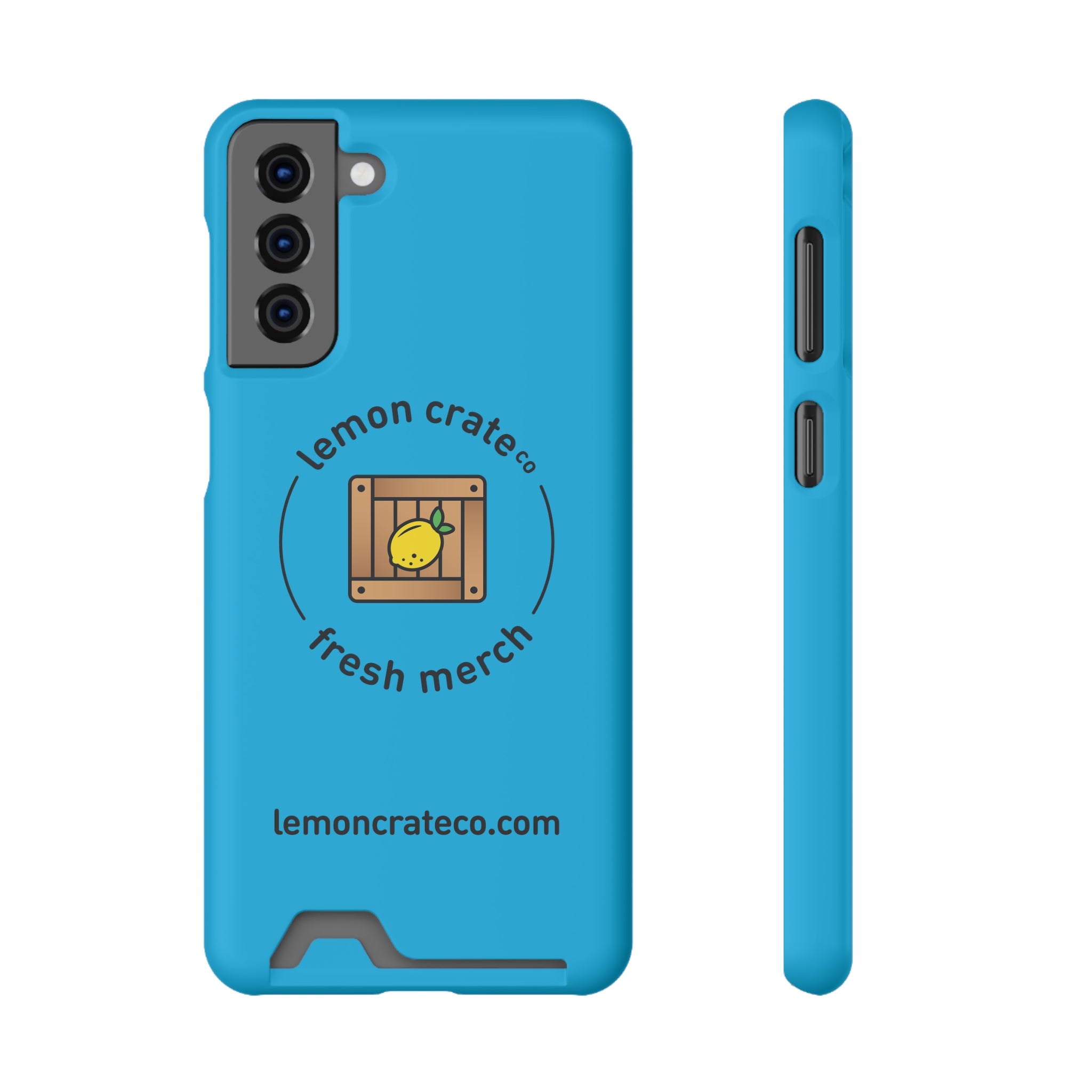 Lemon Crate Phone Case With Card Holder - Blue