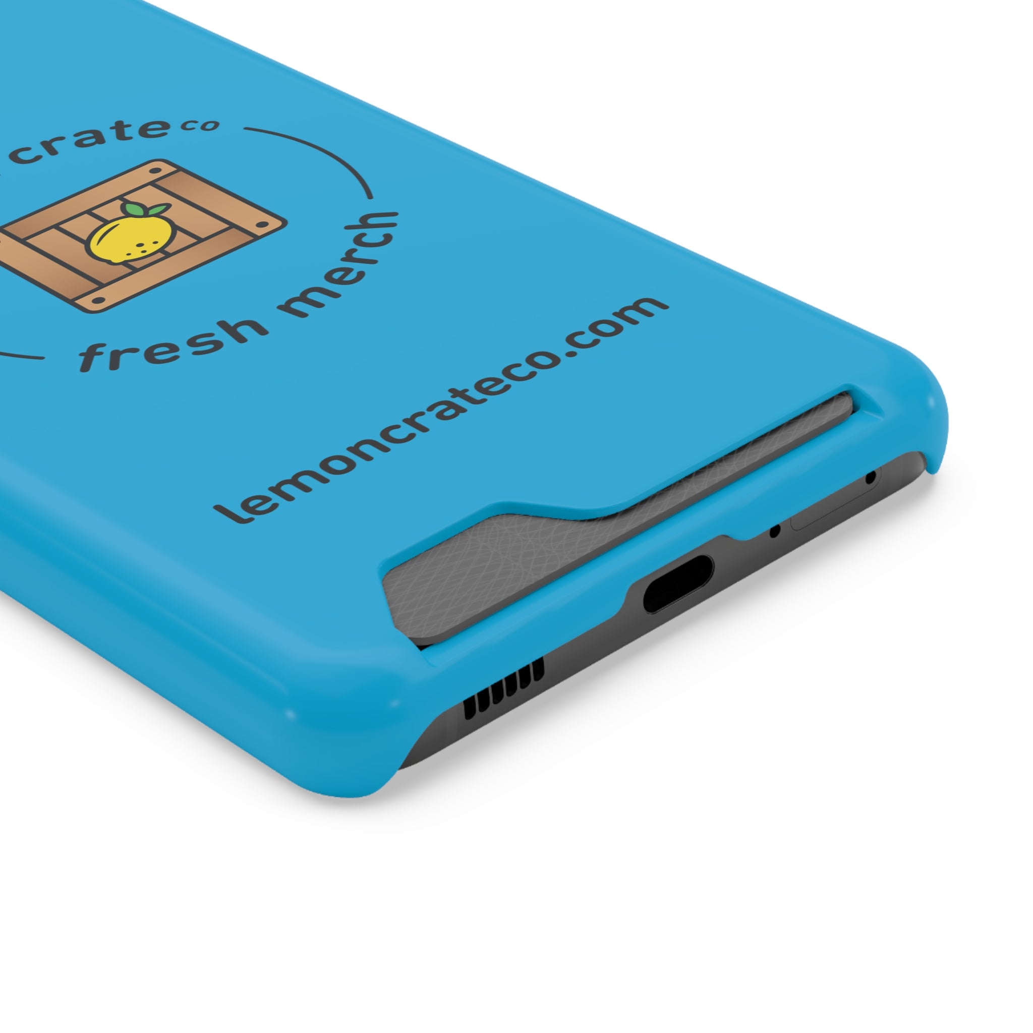 Lemon Crate Phone Case With Card Holder - Blue