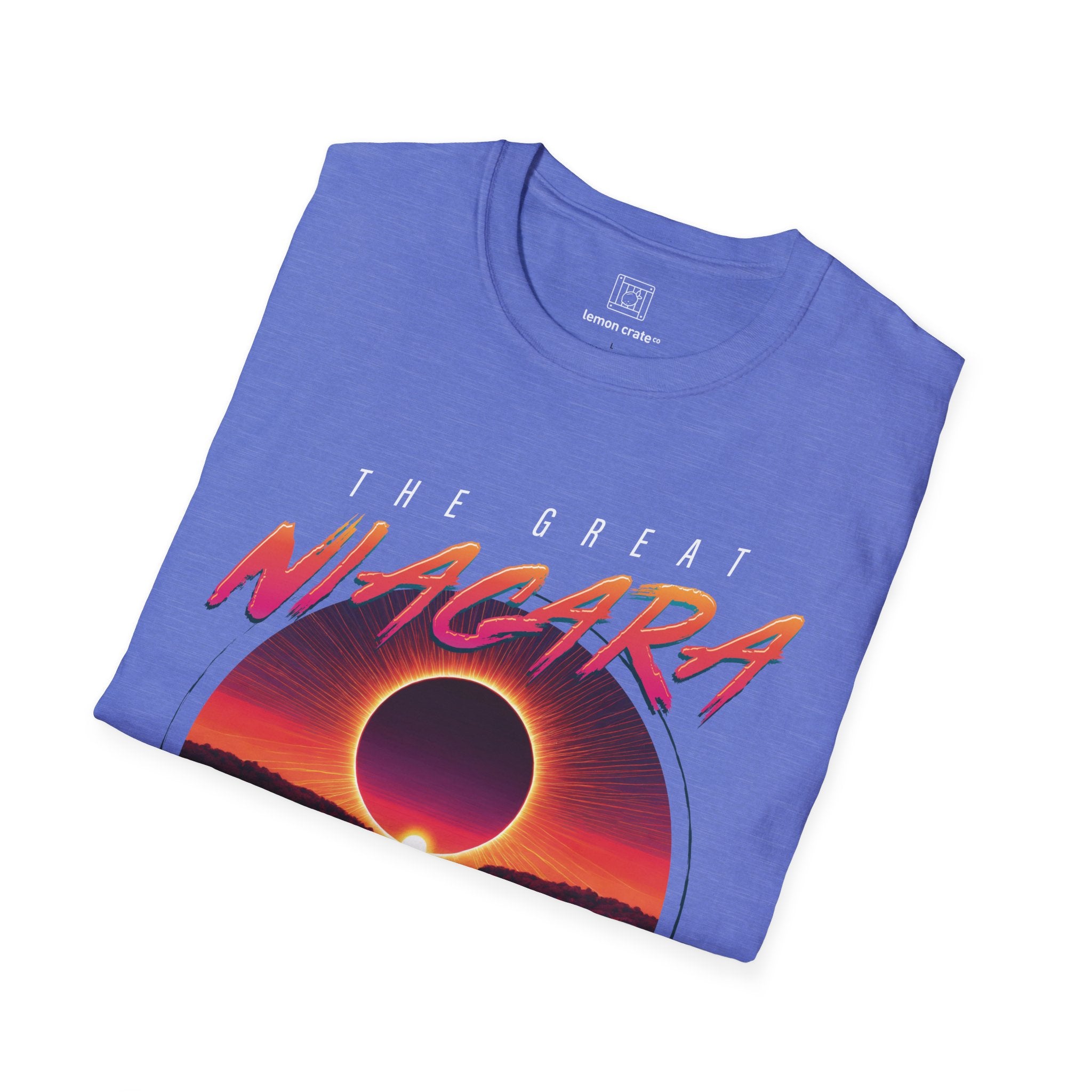 Niagara Falls Solar Eclipse 2024 Retrowave 80s Unisex T-Shirt - Sunset