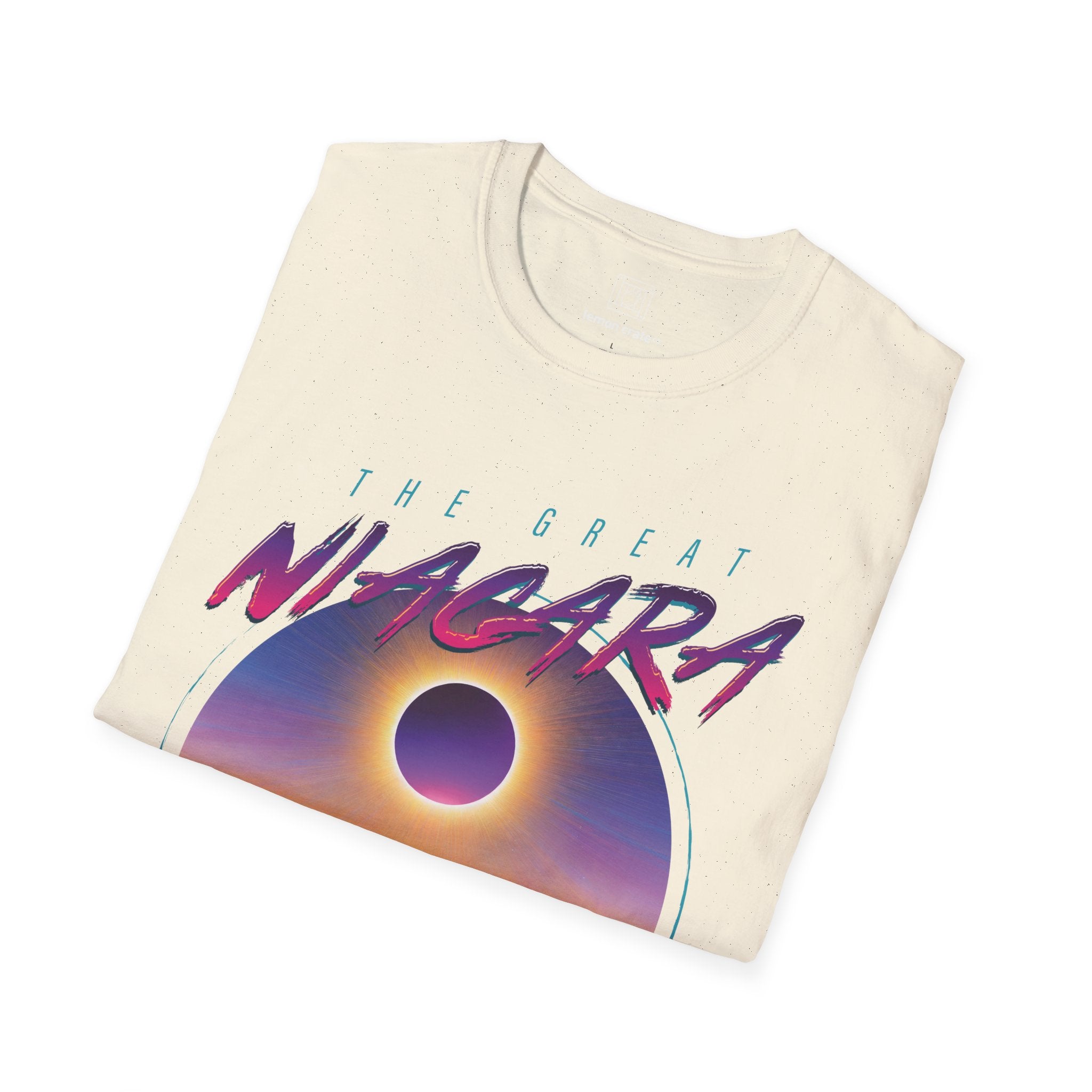 Niagara Falls Solar Eclipse 2024 Retrowave 80s Unisex T-Shirt - Violet