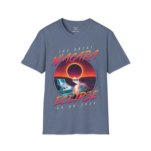 Niagara Falls Solar Eclipse 2024 Retrowave 80s Unisex T-Shirt - Sunset