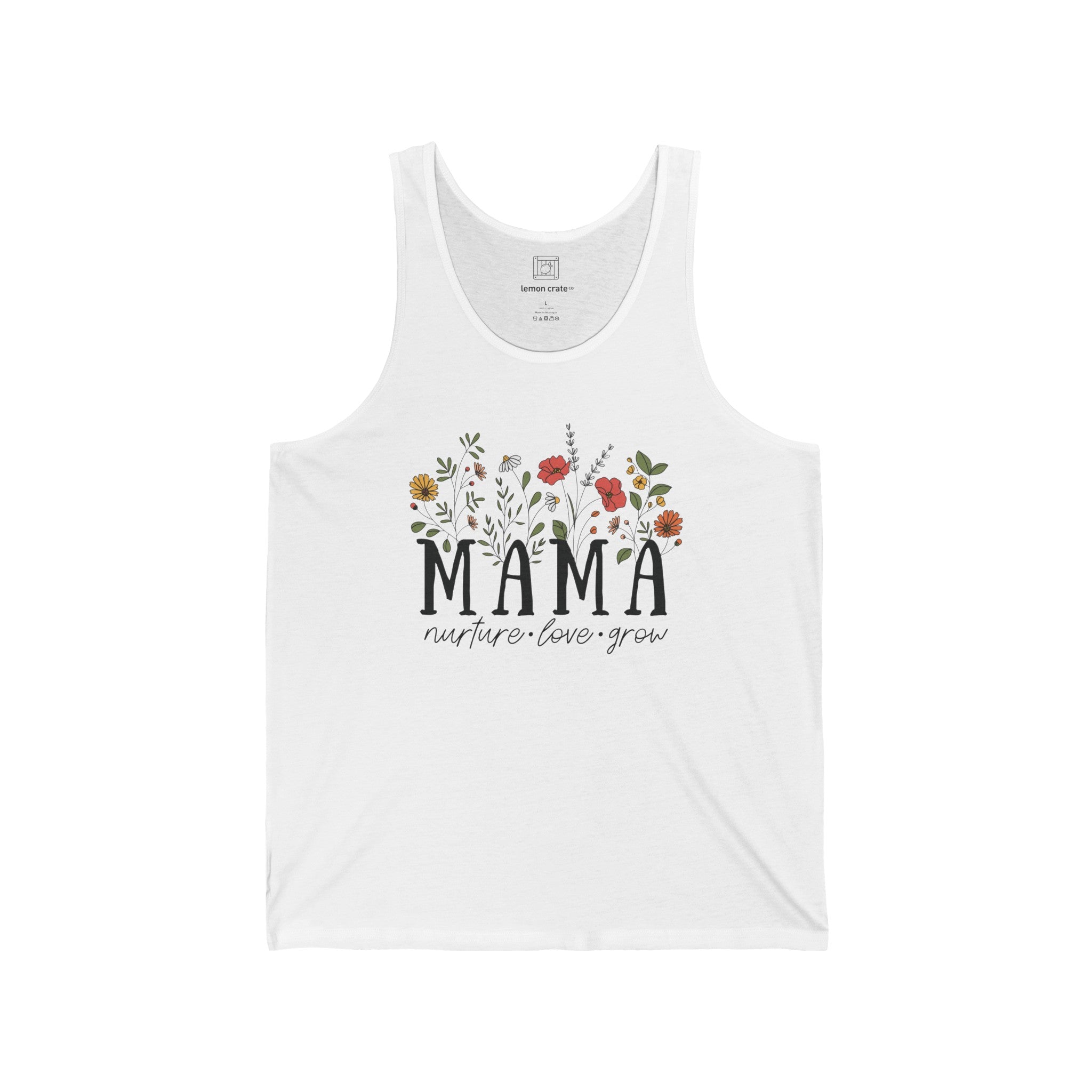 Mama: Nurture • Love • Grow Floral Tank Top