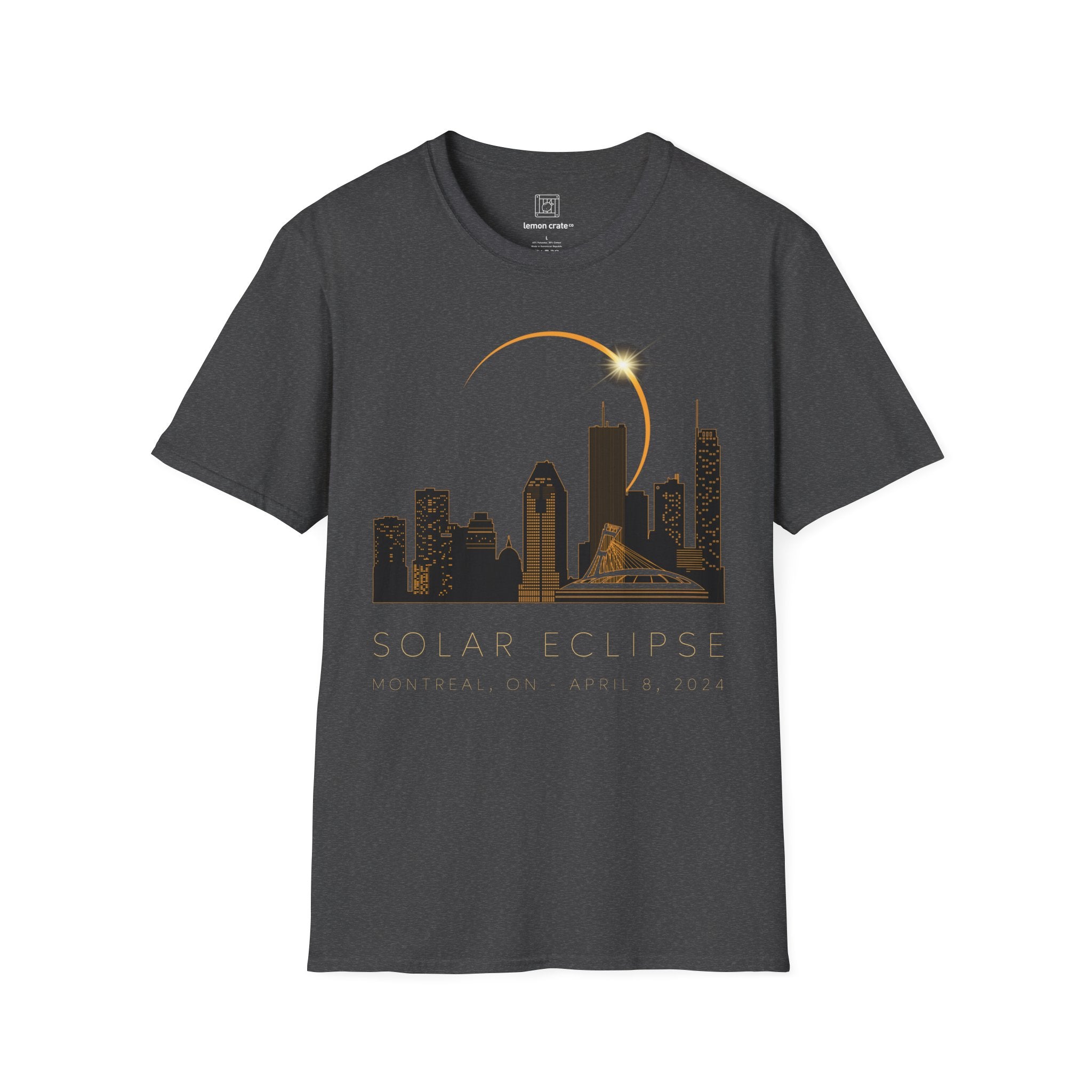 Montreal Quebec Solar Eclipse 2024 Cityscape Silhouette Unisex T-Shirt