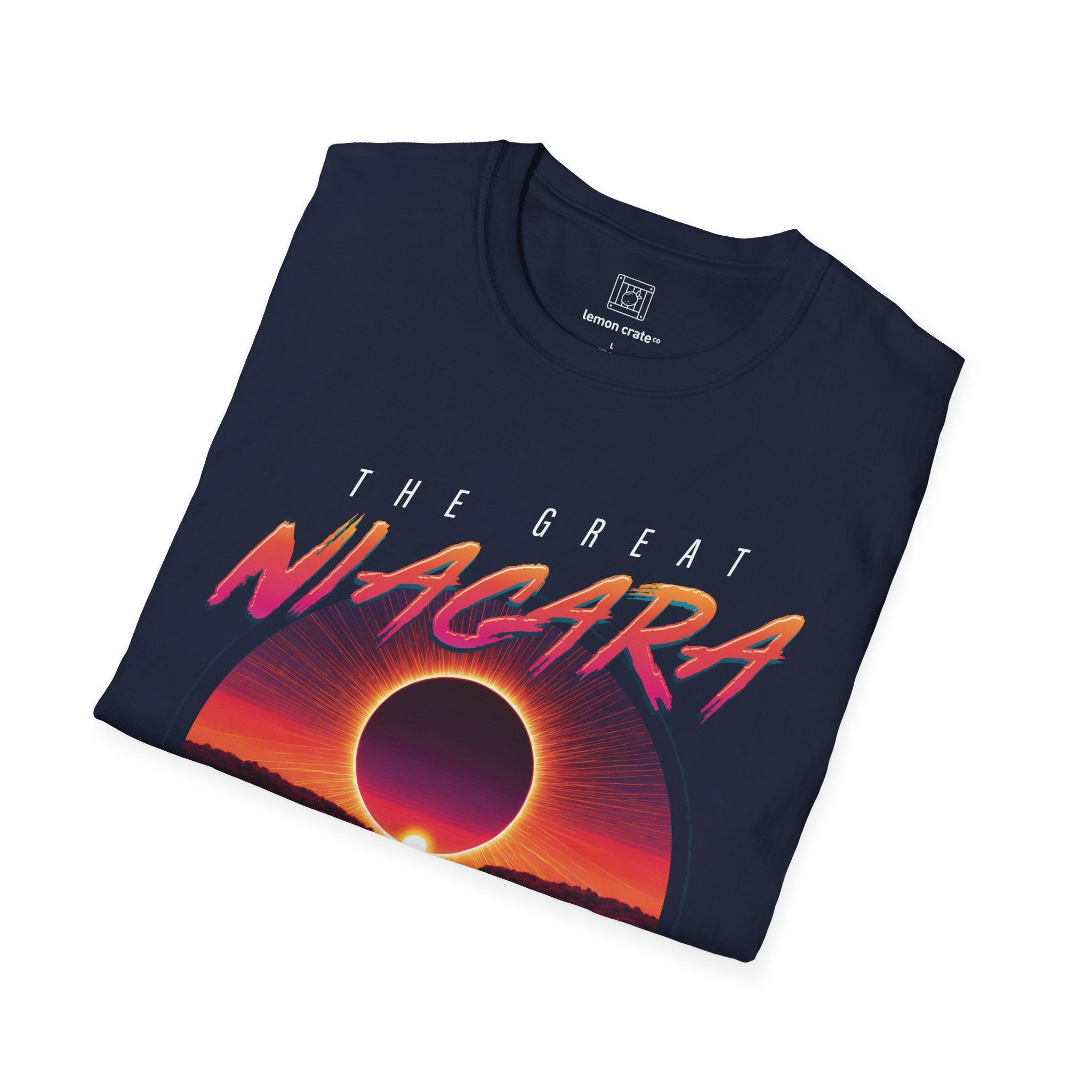 Niagara Falls Solar Eclipse 2024 Retrowave 80s Unisex T-Shirt - Sunset