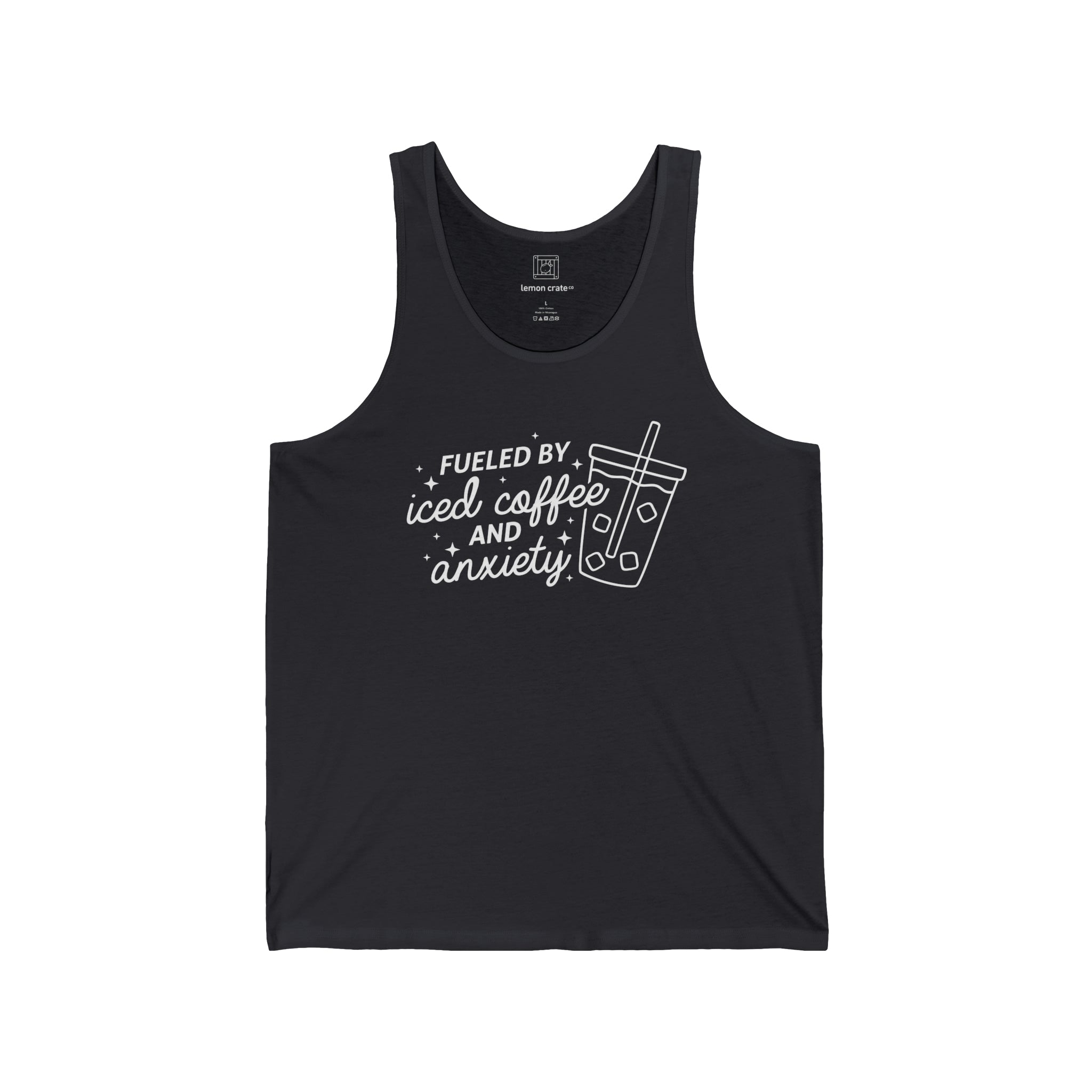 Fueled By Iced Coffee & Anxiety Unisex Tank