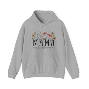 Mama: Nurture • Love • Grow Floral Hoodie