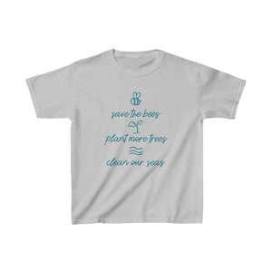 Save Bees, Plant Trees, Save Seas Kids Tee