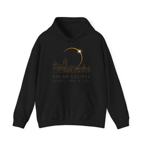 Quebec Solar Eclipse 2024 Cityscape Silhouette Unisex Hoodie