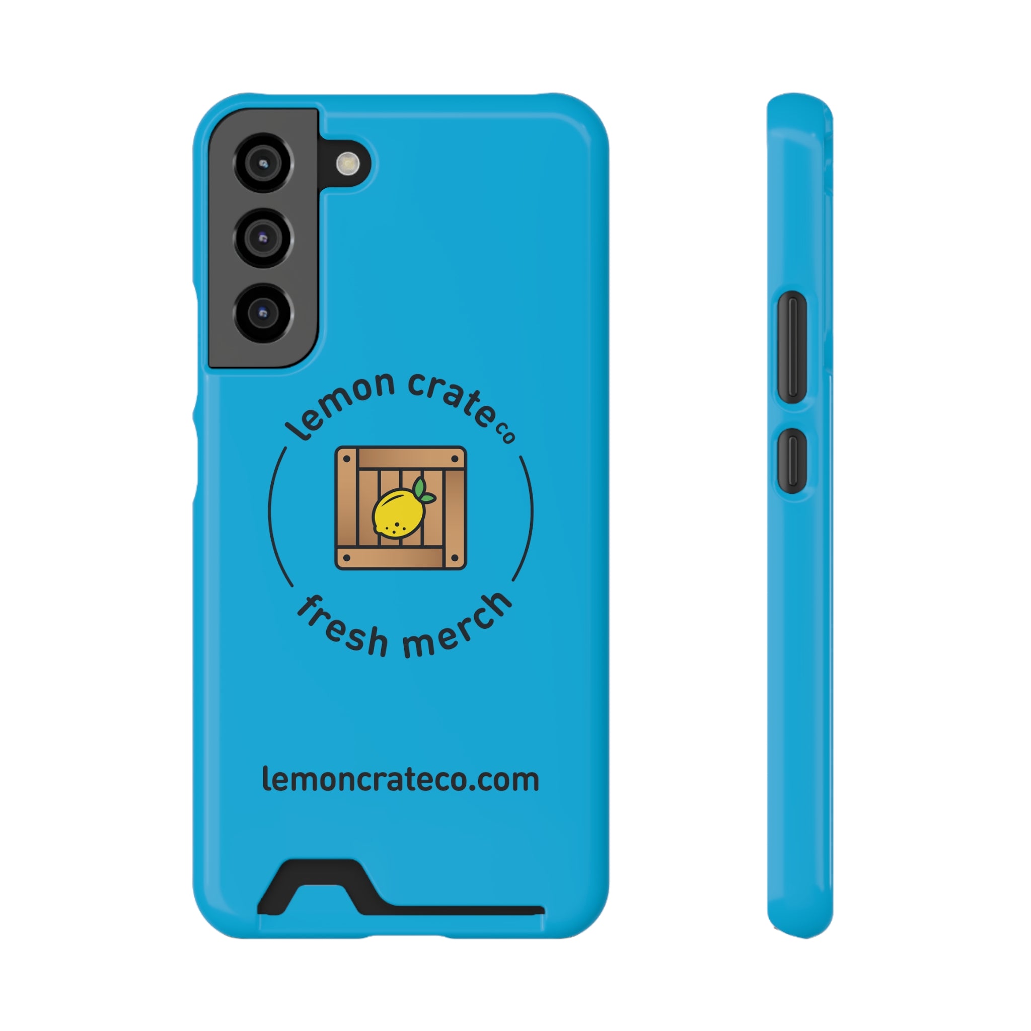 Lemon Crate Phone Case With Card Holder - Blue