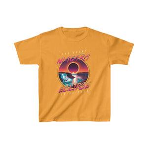 Niagara Falls Solar Eclipse 2024 Retrowave 80s Kids Tee- Sunset