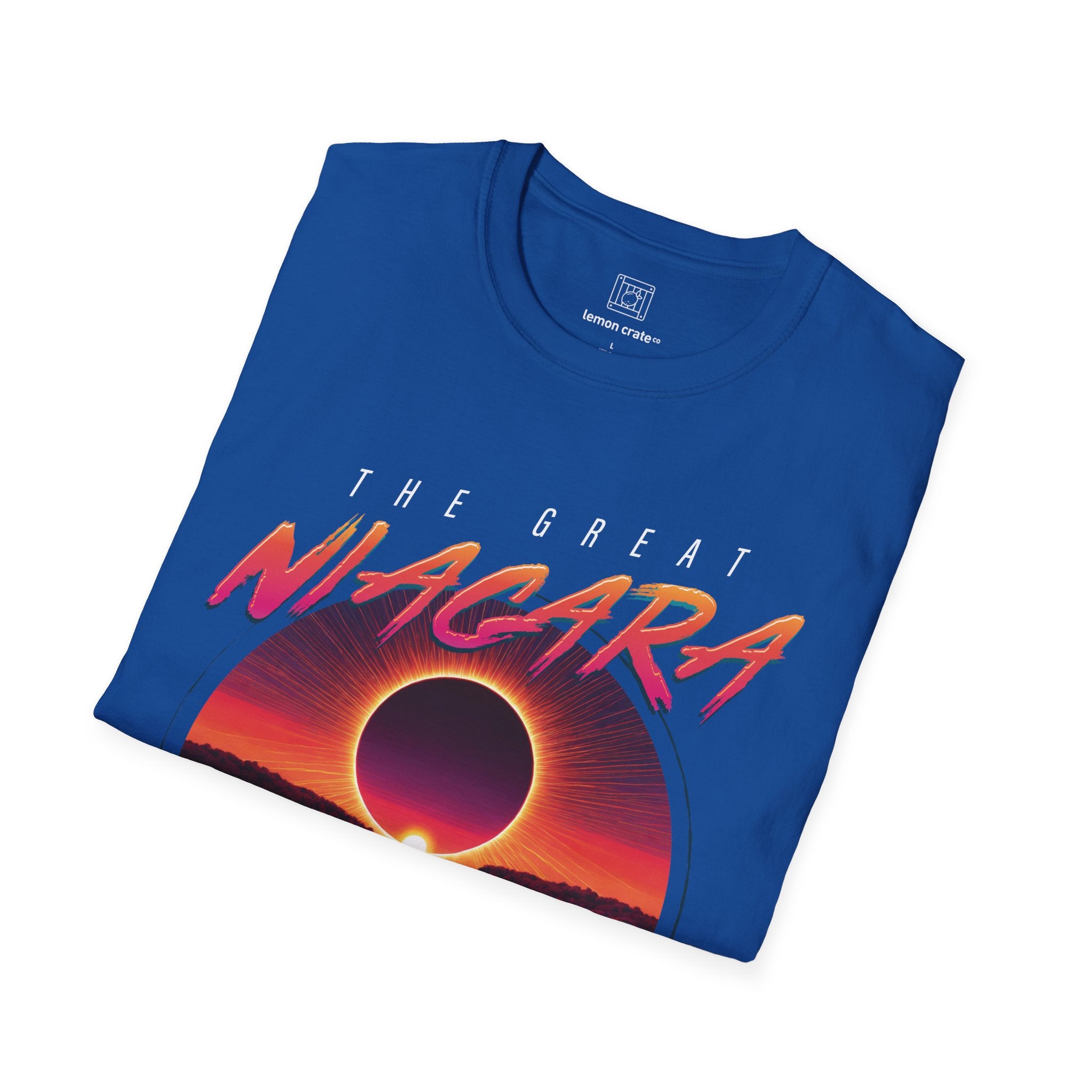 Niagara Falls Solar Eclipse 2024 Retrowave 80s Unisex T-Shirt - Sunset