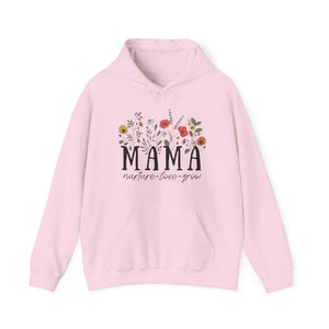 Mama: Nurture • Love • Grow Floral Hoodie