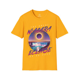 Niagara Falls Solar Eclipse 2024 Retrowave 80s Unisex T-Shirt - Violet