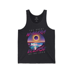 Niagara Falls Solar Eclipse 2024 Retrowave 80s Unisex Tank - Violet