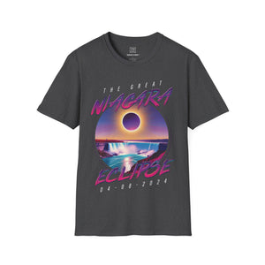 Niagara Falls Solar Eclipse 2024 Retrowave 80s Unisex T-Shirt - Violet