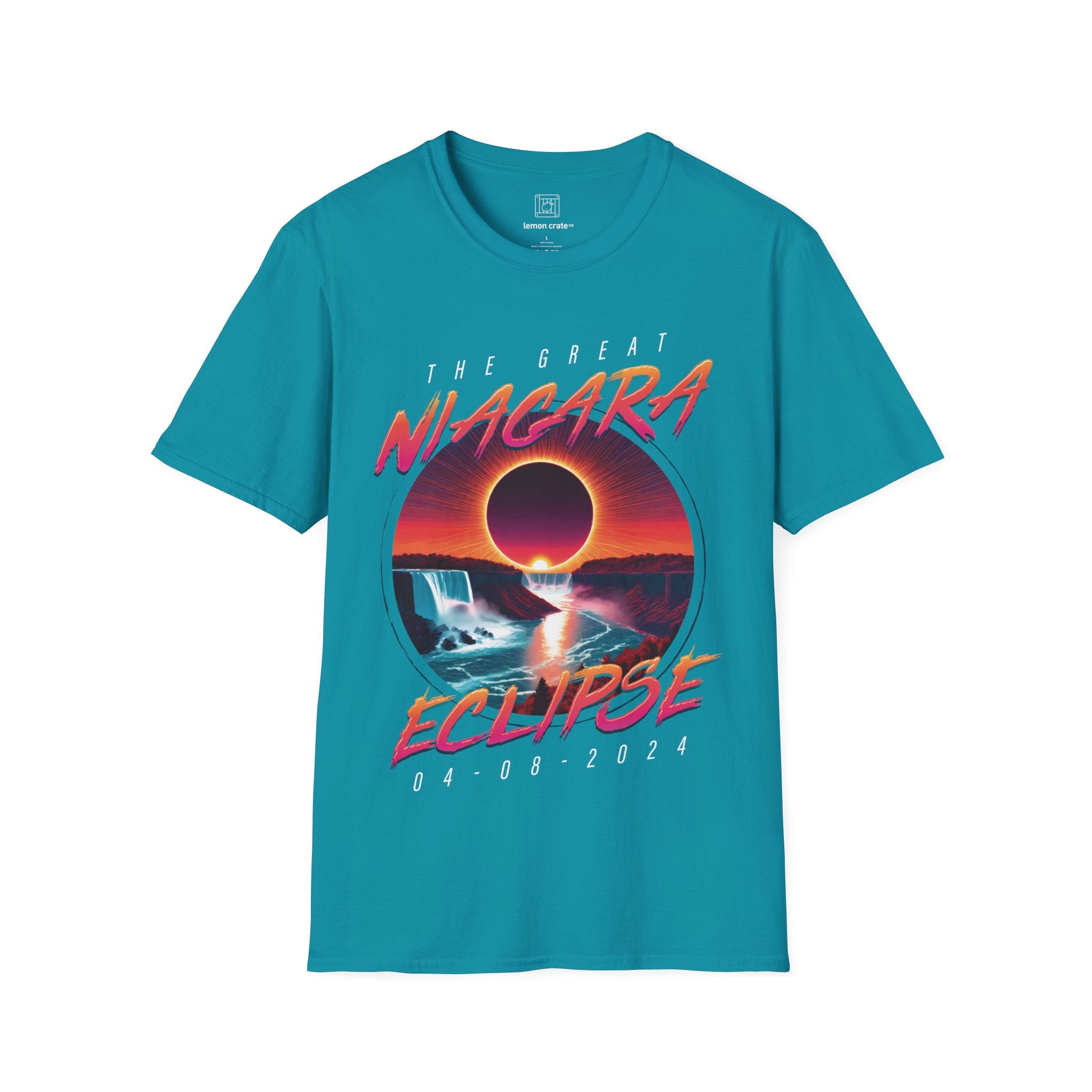 Niagara Falls Solar Eclipse 2024 Retrowave 80s Unisex T-Shirt - Sunset