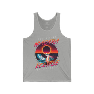 Niagara Falls Solar Eclipse 2024 Retrowave 80s Unisex Tank - Sunset