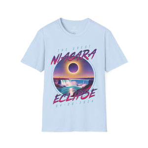 Niagara Falls Solar Eclipse 2024 Retrowave 80s Unisex T-Shirt - Violet