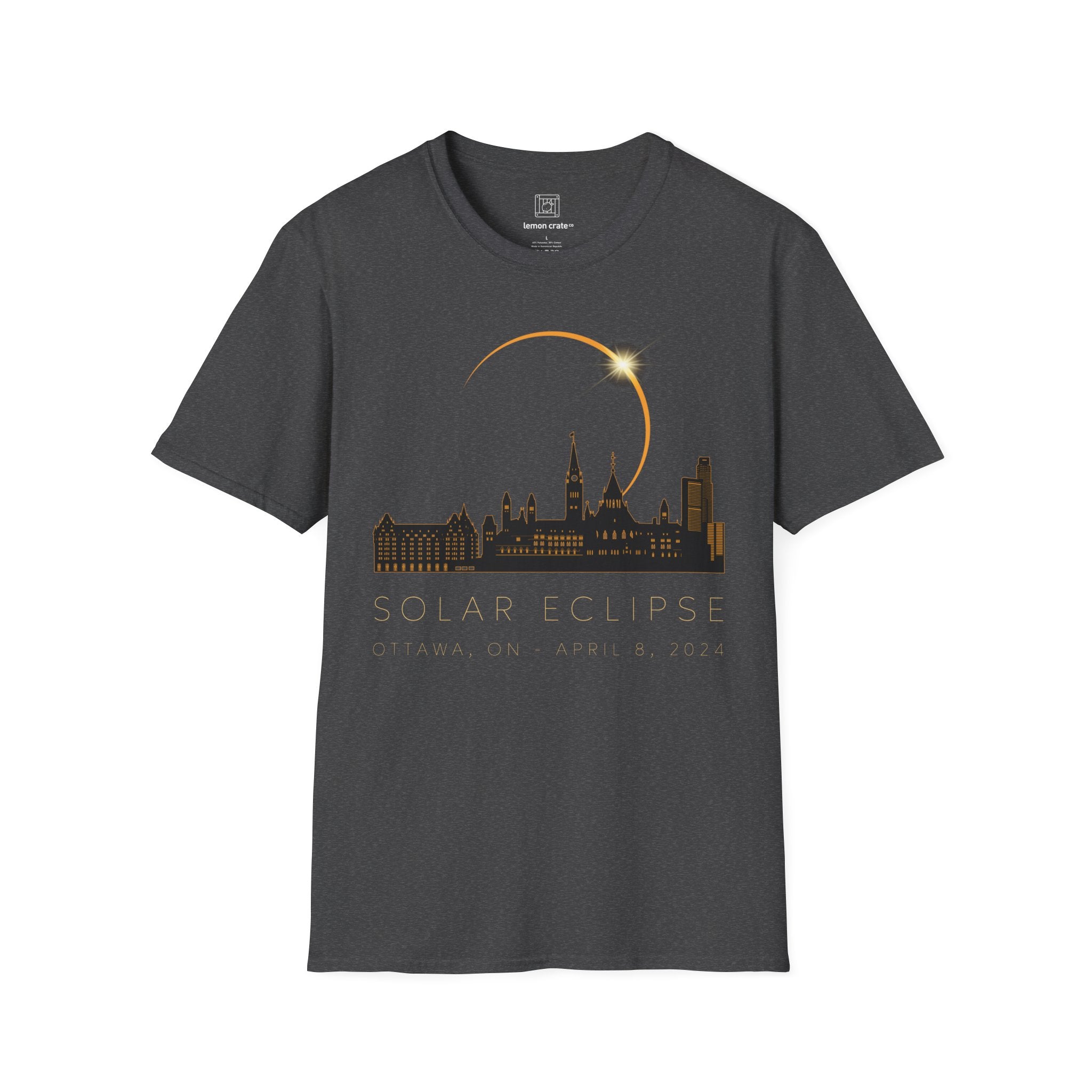 Ottawa Ontario Solar Eclipse 2024 Cityscape Silhouette Unisex T-Shirt