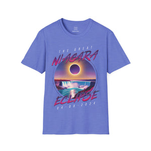 Niagara Falls Solar Eclipse 2024 Retrowave 80s Unisex T-Shirt - Violet