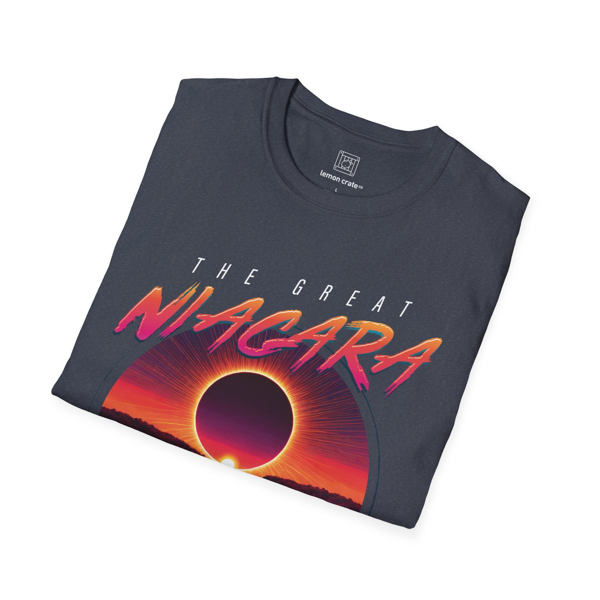 Niagara Falls Solar Eclipse 2024 Retrowave 80s Unisex T-Shirt - Sunset