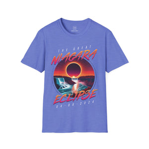 Niagara Falls Solar Eclipse 2024 Retrowave 80s Unisex T-Shirt - Sunset