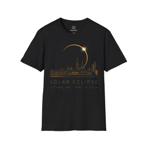 Ottawa Ontario Solar Eclipse 2024 Cityscape Silhouette Unisex T-Shirt