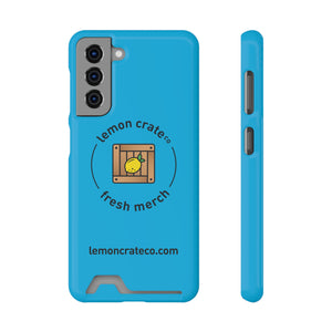 Lemon Crate Phone Case With Card Holder - Blue