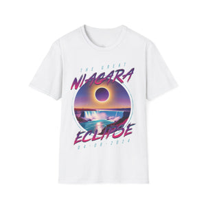 Niagara Falls Solar Eclipse 2024 Retrowave 80s Unisex T-Shirt - Violet