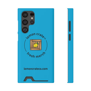 Lemon Crate Phone Case With Card Holder - Blue