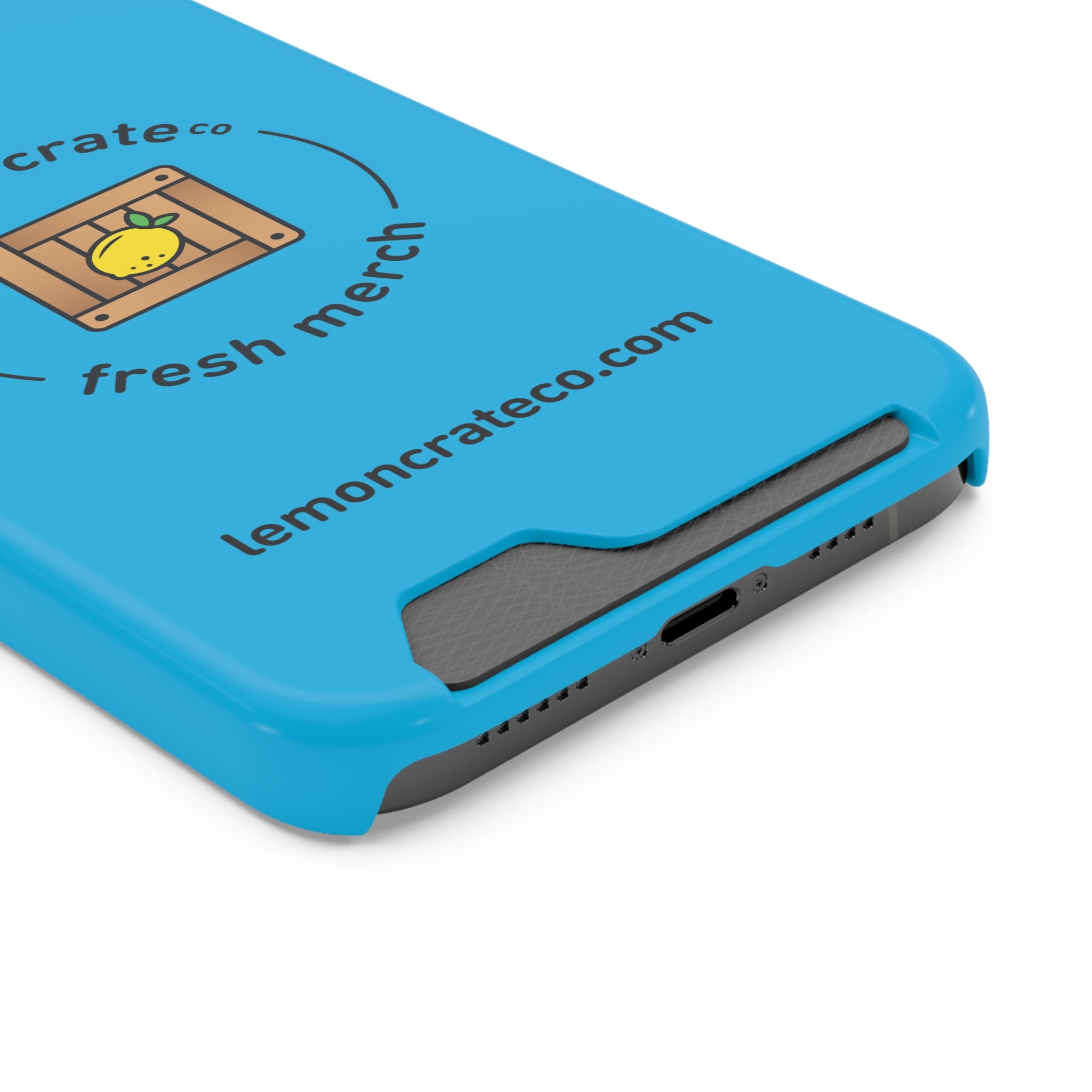 Lemon Crate Phone Case With Card Holder - Blue