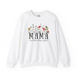 Mama: Nurture • Love • Grow Floral Crewneck Sweater