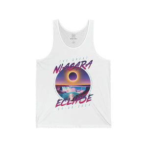 Niagara Falls Solar Eclipse 2024 Retrowave 80s Unisex Tank - Violet