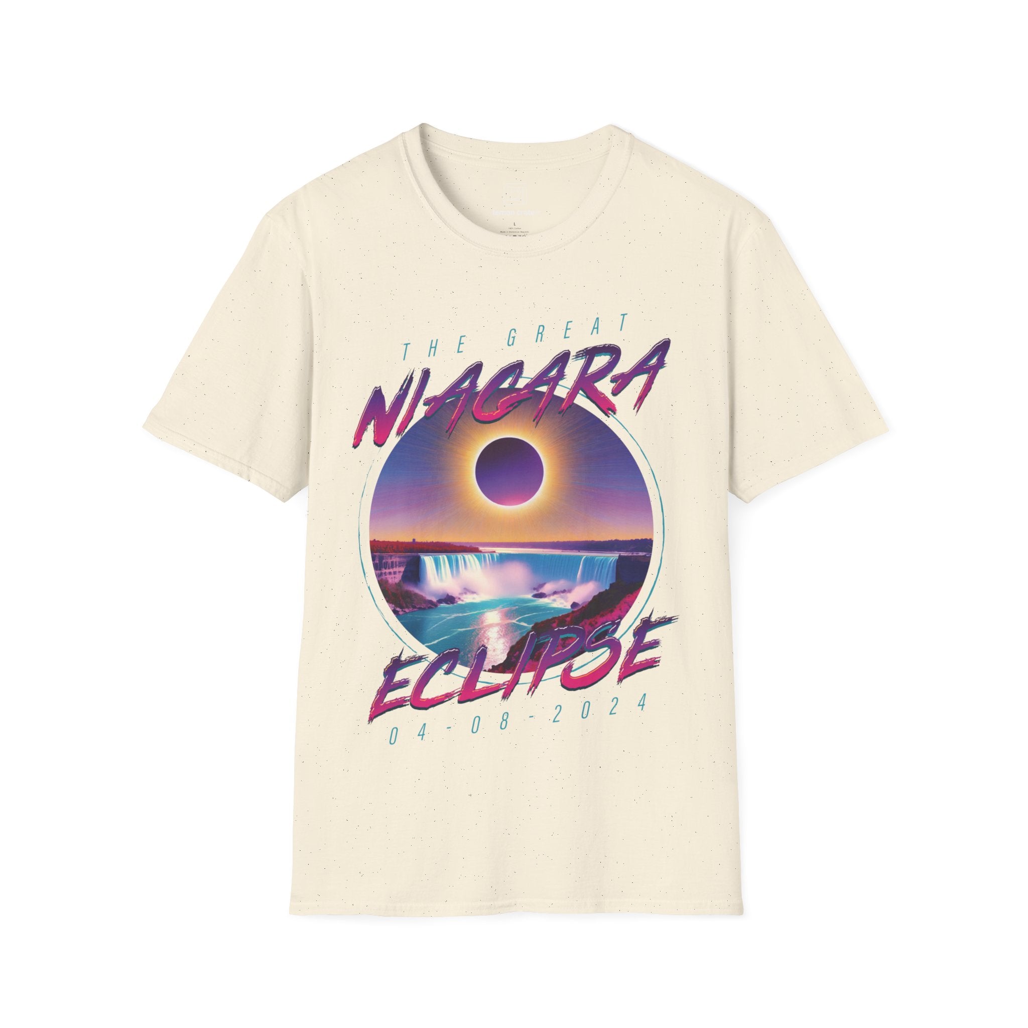 Niagara Falls Solar Eclipse 2024 Retrowave 80s Unisex T-Shirt - Violet