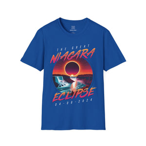 Niagara Falls Solar Eclipse 2024 Retrowave 80s Unisex T-Shirt - Sunset