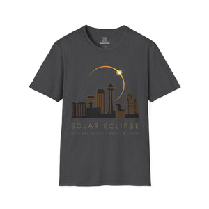 Niagara Falls Solar Eclipse 2024 Cityscape Silhouette Unisex T-Shirt