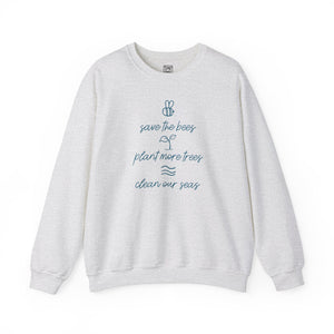 Save Bees, Plant Trees, Save Seas Crewneck Sweater