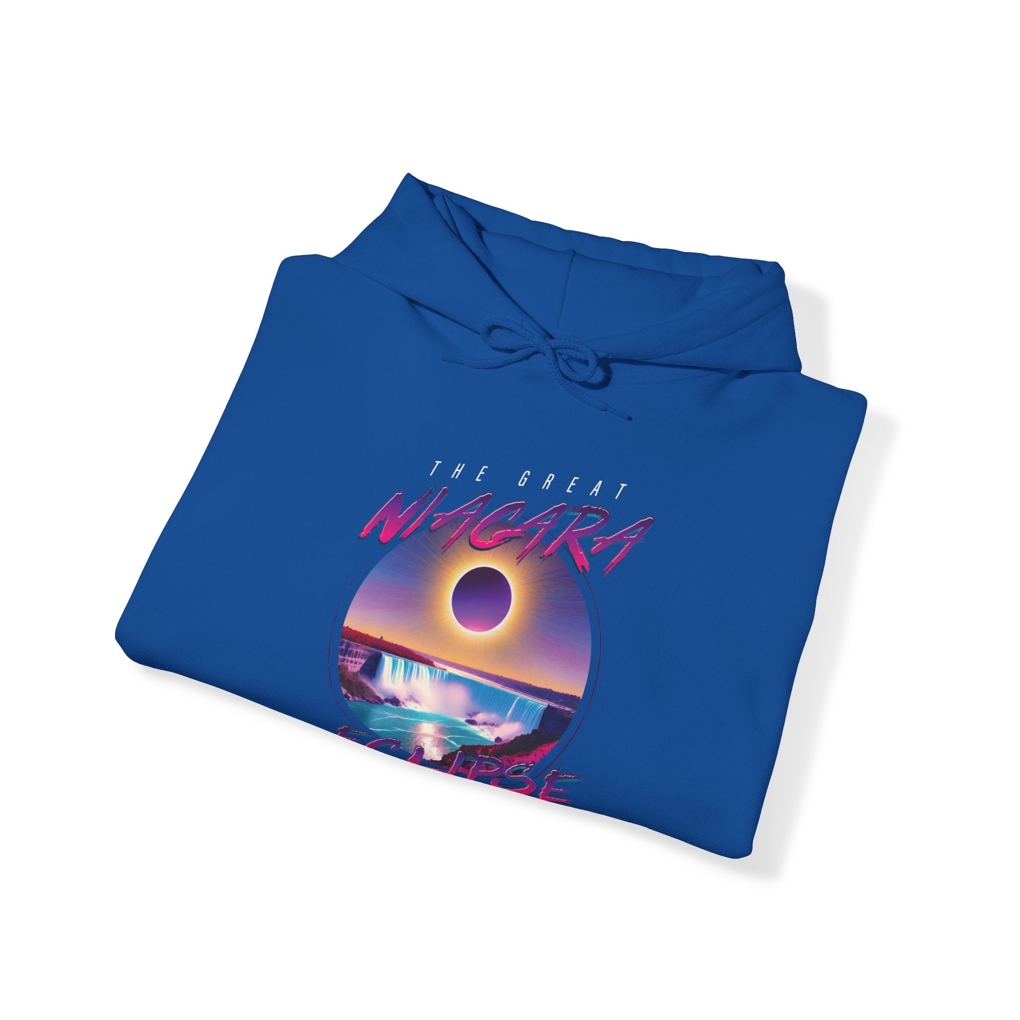 Niagara Falls Solar Eclipse 2024 Retrowave 80s Unisex Hoodie - Violet