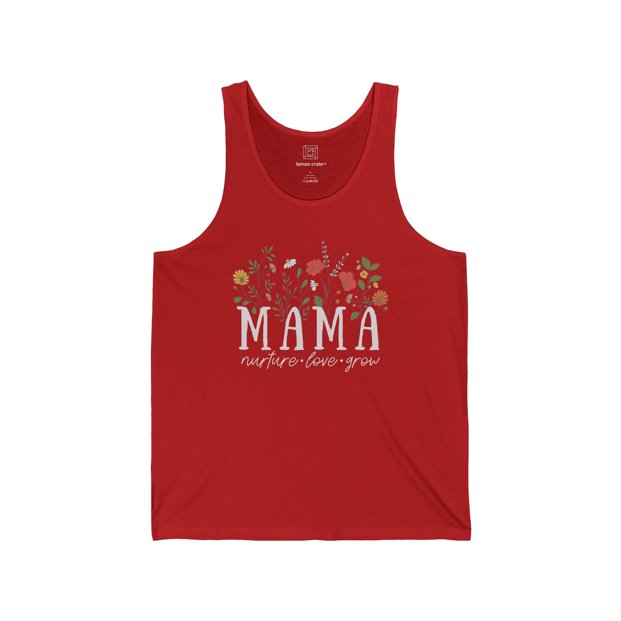 Mama: Nurture • Love • Grow Floral Tank Top