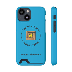 Lemon Crate Phone Case With Card Holder - Blue