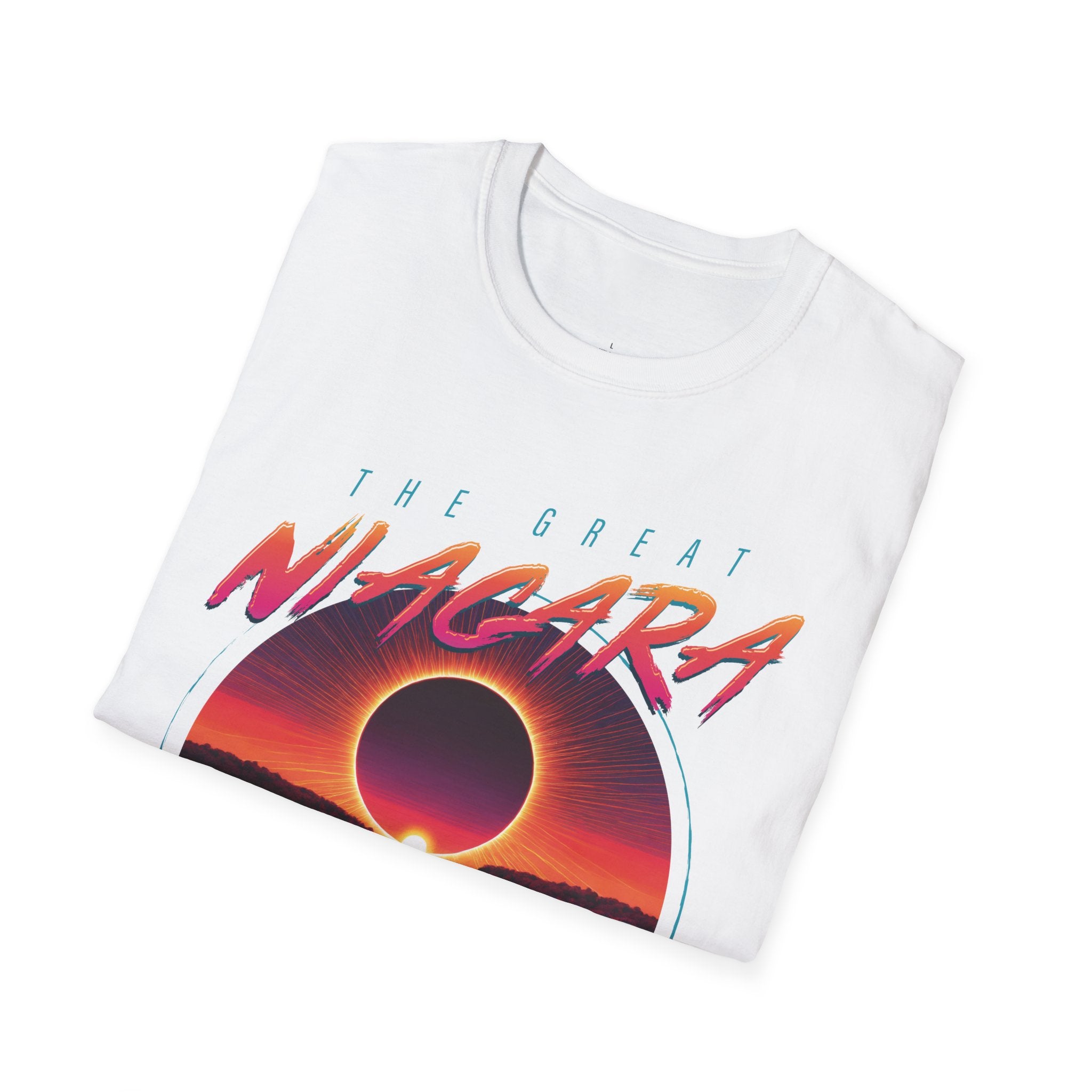 Niagara Falls Solar Eclipse 2024 Retrowave 80s Unisex T-Shirt - Sunset