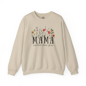 Mama: Nurture • Love • Grow Floral Crewneck Sweater