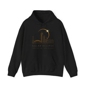 Hamilton Ontario Solar Eclipse 2024 Cityscape Silhouette Unisex Hoodie