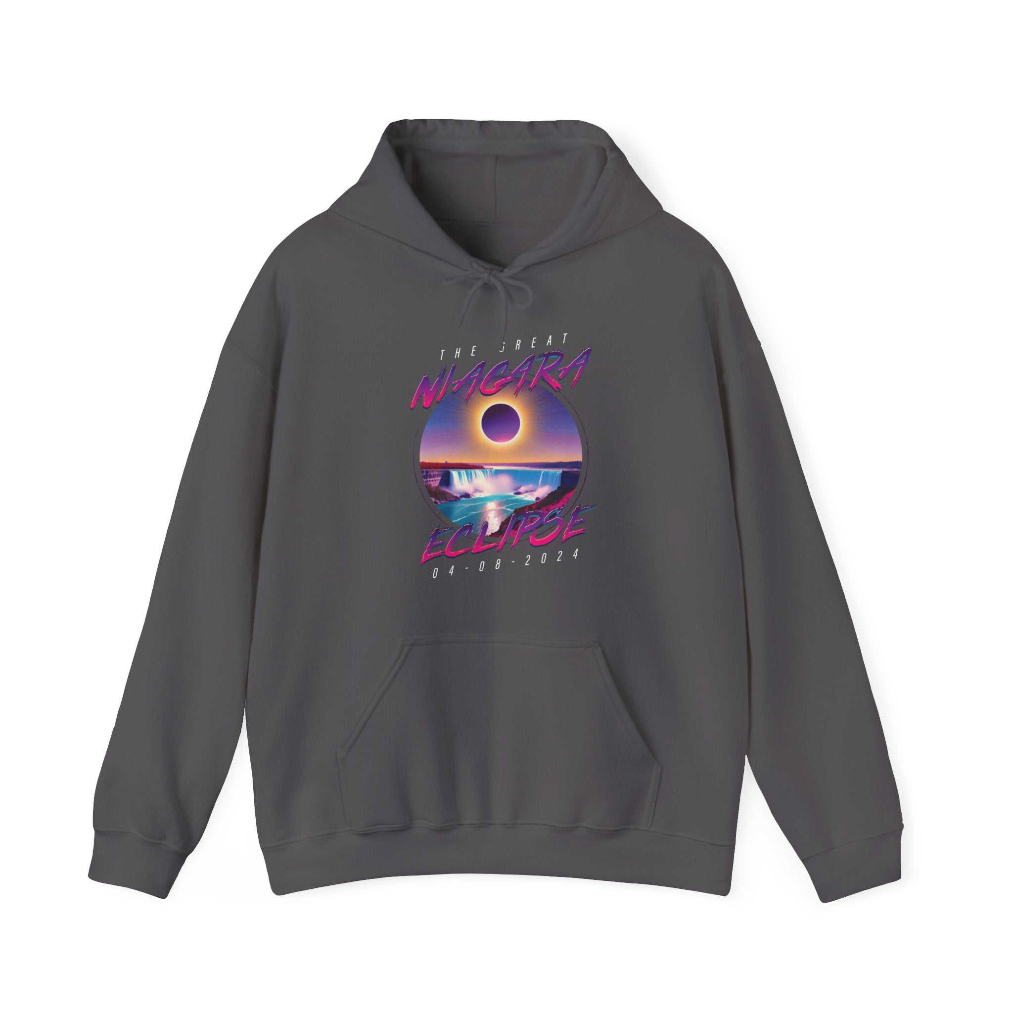 Niagara Falls Solar Eclipse 2024 Retrowave 80s Unisex Hoodie - Violet