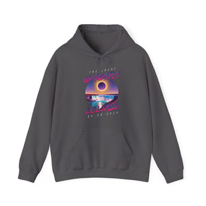 Niagara Falls Solar Eclipse 2024 Retrowave 80s Unisex Hoodie - Violet