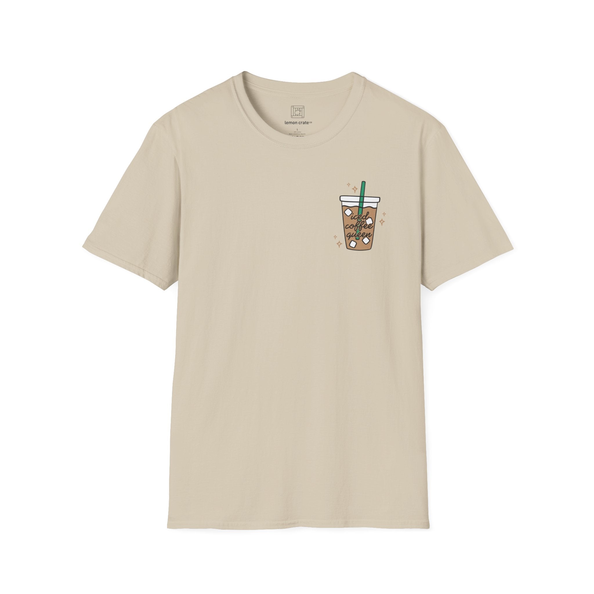 Iced Coffee Queen Left Chest Design Unisex T-Shirt