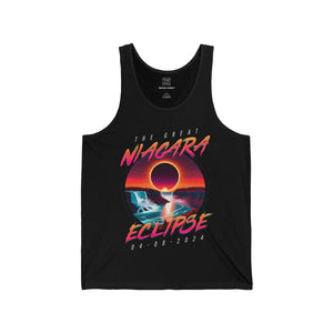 Niagara Falls Solar Eclipse 2024 Retrowave 80s Unisex Tank - Sunset