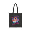 Niagara Falls Solar Eclipse 2024 Retrowave 80s Canvas Tote Bag - Violet