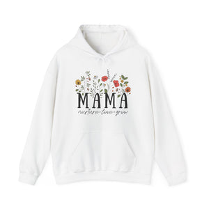 Mama: Nurture • Love • Grow Floral Hoodie