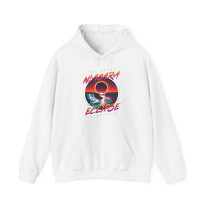 Niagara Falls Solar Eclipse 2024 Retrowave 80s Unisex Hoodie - Sunset